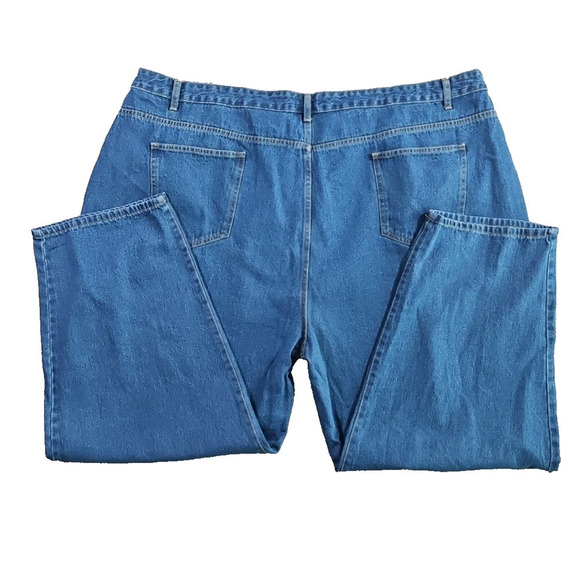 Pretty Little Thing Women's Jean Size 24 Recycled Plus Mid Blue Washed New w Tag - Picture 4 of 16